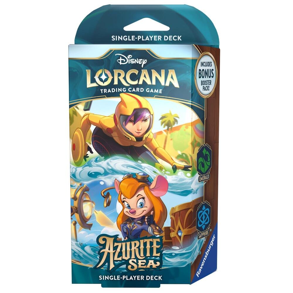 578124_in_1000x1000_222da5aa-b247-42ee-8696-80fdc2cdb461.jpg Disney Lorcana: Azurite Sea Starter Deck (Emerald & Sapphire) - Image 1