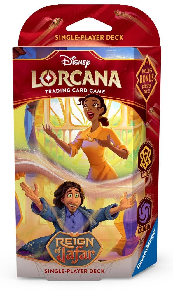 623058_in_1000x1000_0cbd33a9-e378-4613-8152-63c35e2d518f.jpg Disney Lorcana: Reign of Jafar Starter Deck (Amber & Amethyst) - Image 1
