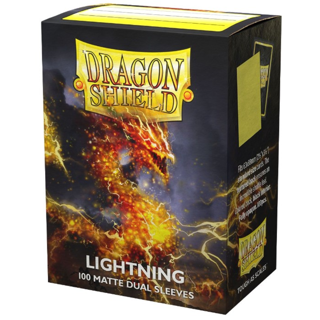 Untitled_11_28a2b61f-8baa-4a6f-aae1-9c0be83c465f.png Dragon Shield Sleeves: Standard Matte Dual 100 Count - LIGHTNING - Image 1
