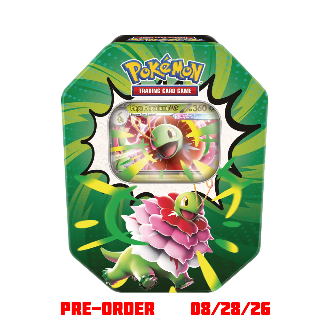 megatin.png Mega Evolution: Ascended Heroes Tin - Mega Meganium - Image 1